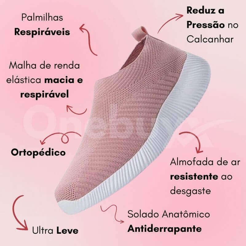 Tênis Ortopédico Feminino Para Idosa - ComfortFlex